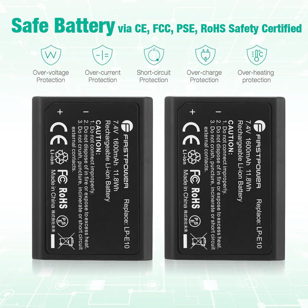 LP-E10 Batteries 2-Pack 1600mAh K718209