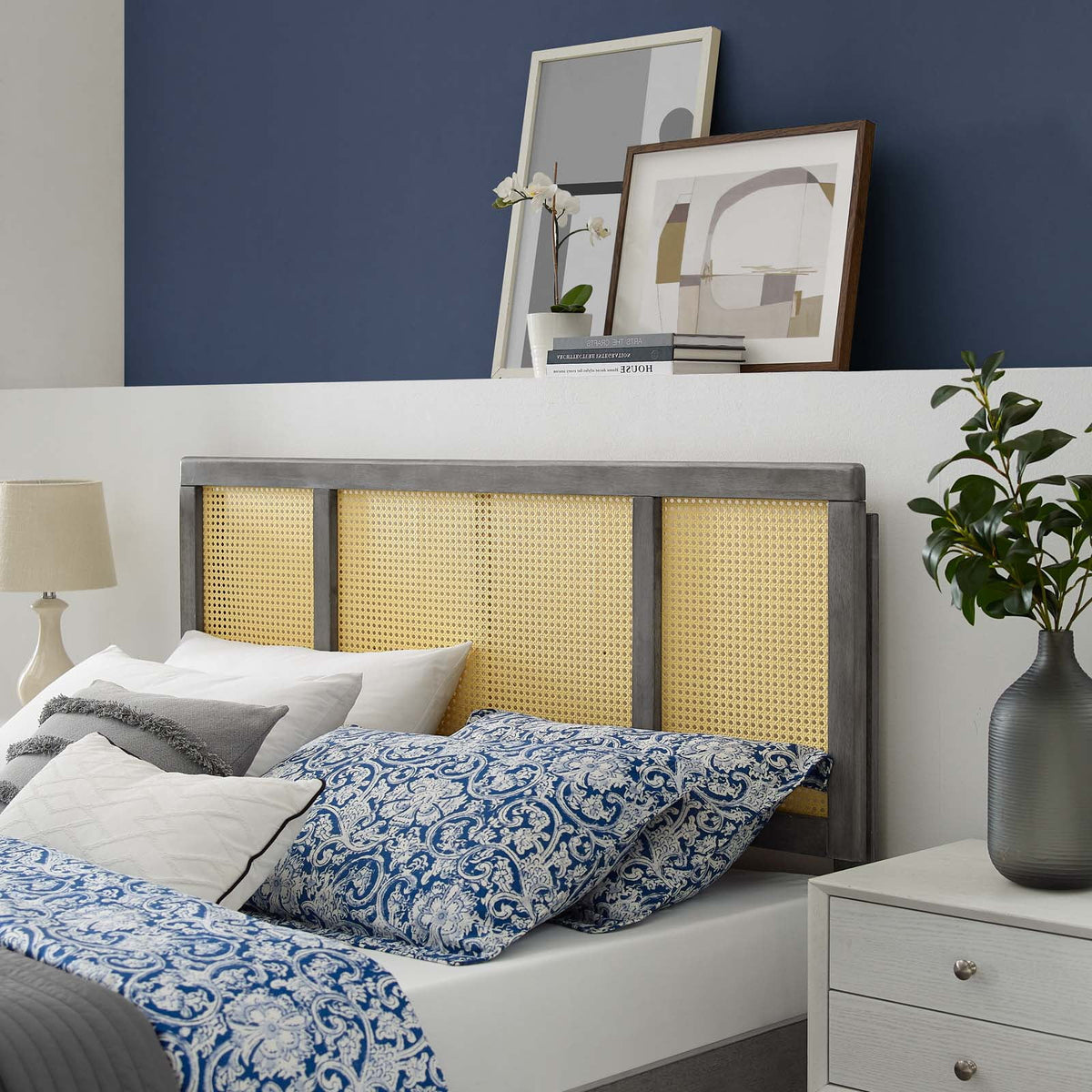 Full Size Grey Wood Headboard A8017
