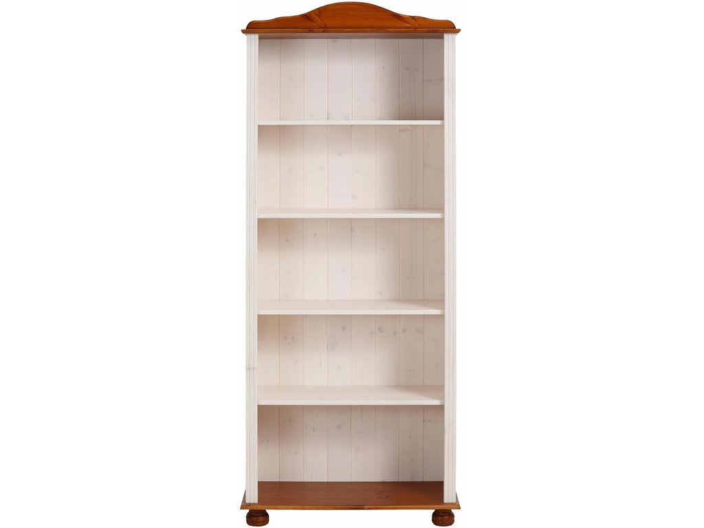 5 Shelf Open Bookcase, White and Honey X935