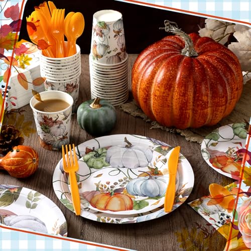 400 Pcs Fall Disposable Dinnerware Set for 50 Guest P8183