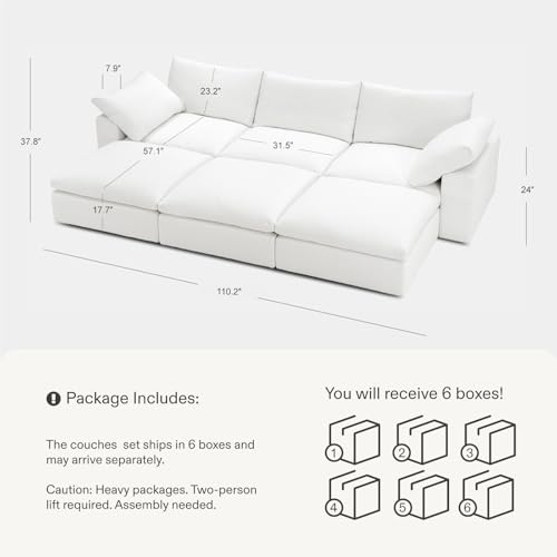 Oversized Modular Sectional Sofa with Ottoman K8545