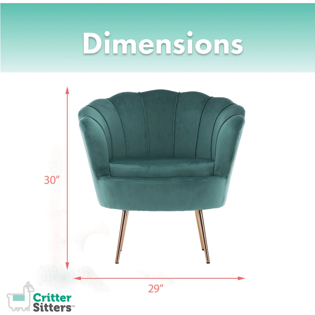 Dark Green Tufted Accent Chair with Gold Legs T8457