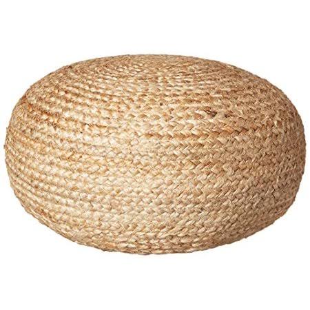 Natural Jute Pouf Ottoman in Brown Z8885