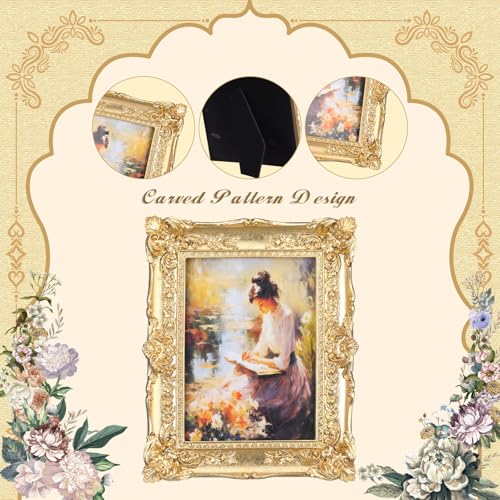 4 Pcs Vintage 4x6 Oval Ornate Picture Frame Set G69394