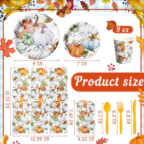 400 Pcs Fall Disposable Dinnerware Set for 50 Guest P8183