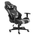 Black/Gray Leather High Back Racing Game Chair Y63445