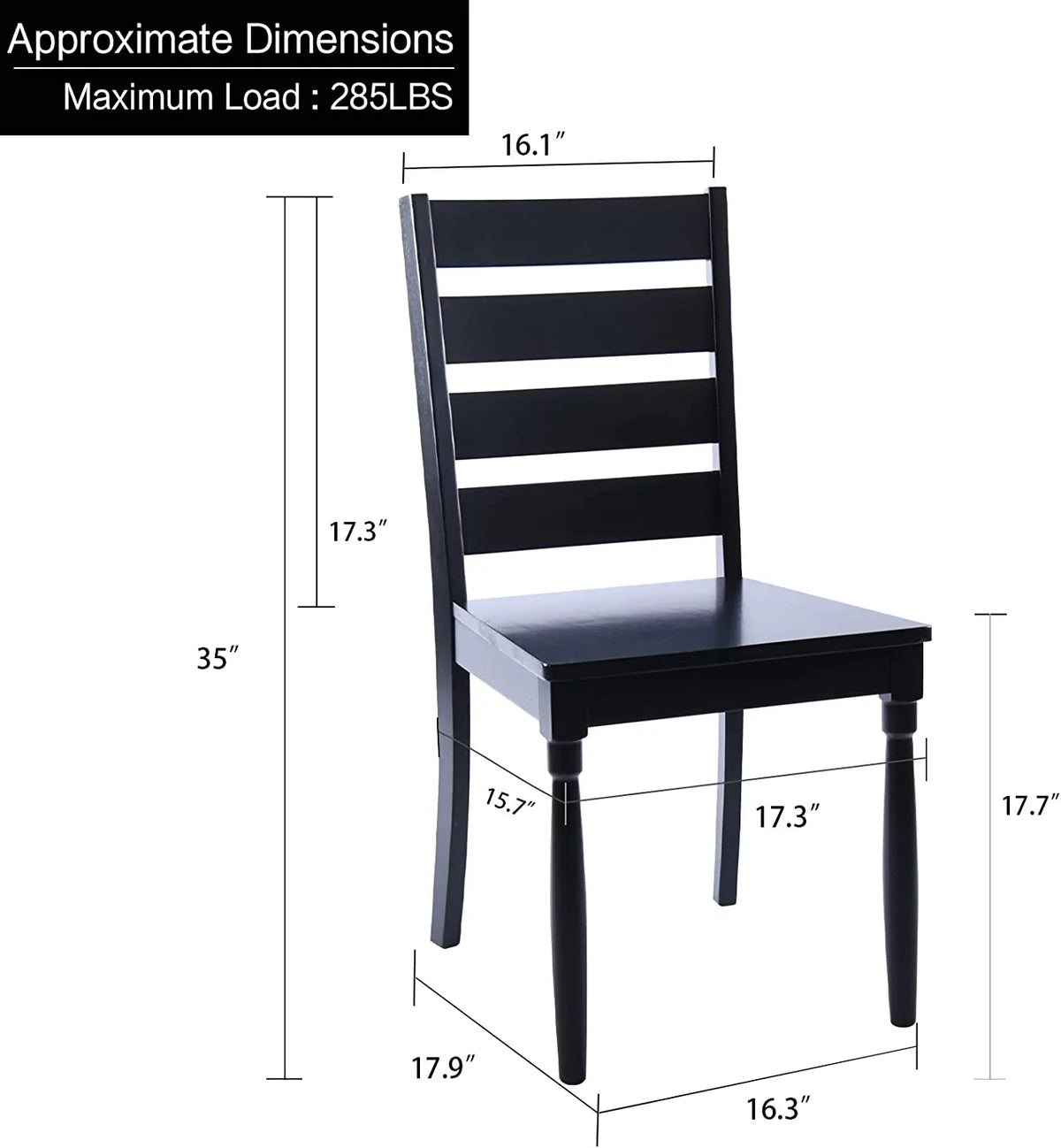 Black Wood Dining Chairs Set of 2 Q63876