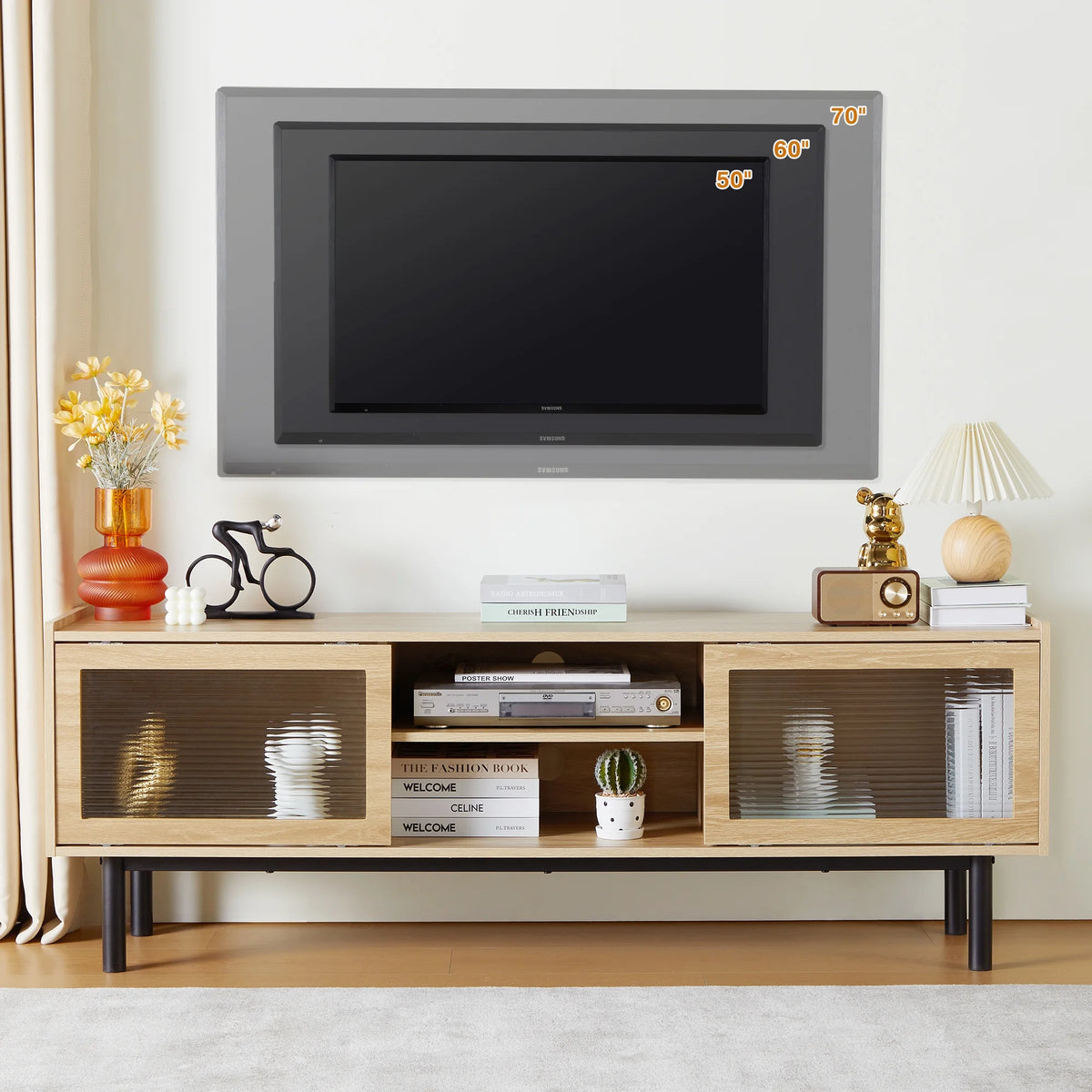 TV Stand up to 70 Natural Beige Q8058