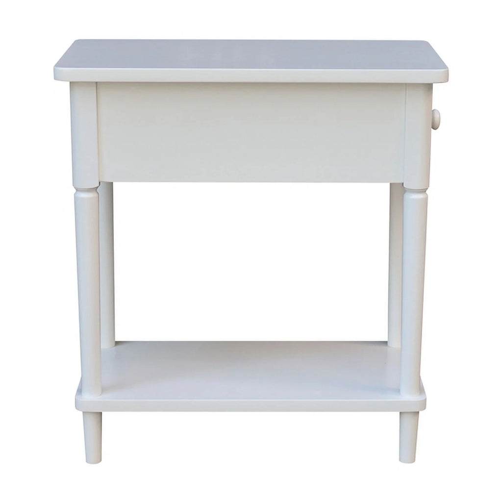 White Narrow Solid Wood Side Table B2162
