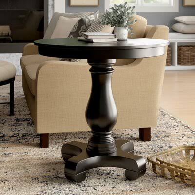 Black Pedestal End Table Q999