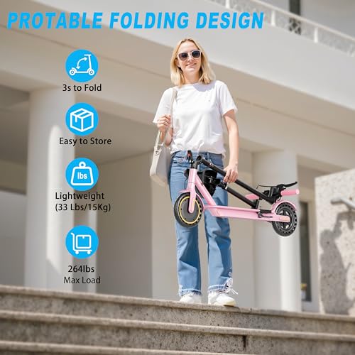 Folding Electric Scooter with Seat, 350W Motor, 8.5" Tire, 19MPH, 21Mile Range B812222