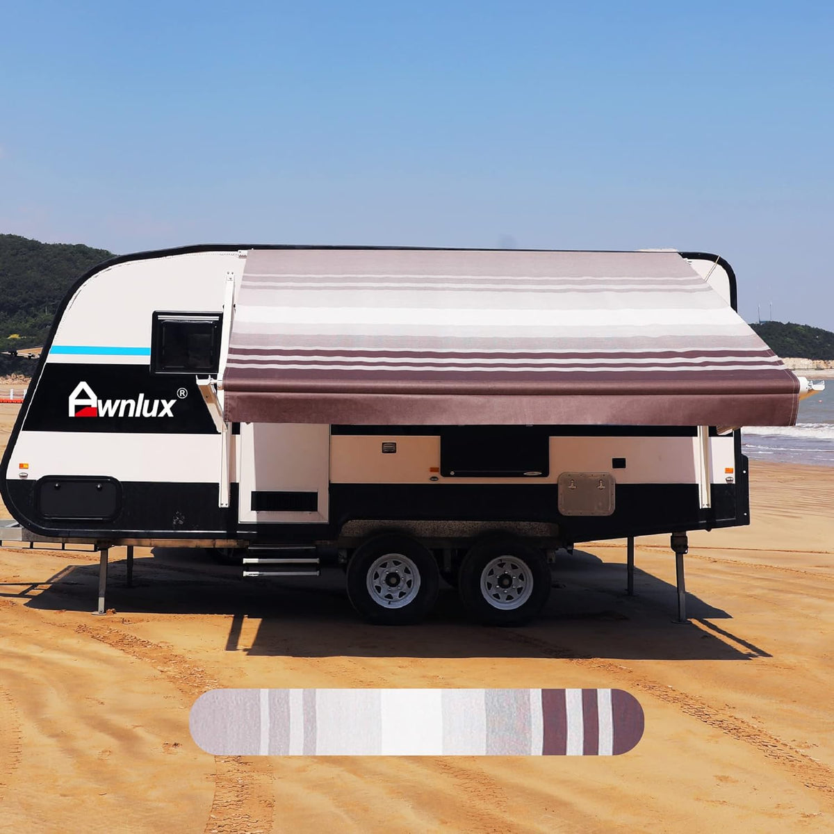 Ocean Blue 16' Waterproof Vinyl RV Awning Fabric Replacement Q638