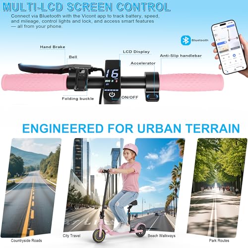 Folding Electric Scooter with Seat, 350W Motor, 8.5" Tire, 19MPH, 21Mile Range B812222