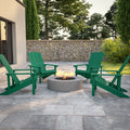 Set of 4 Green All-Weather Poly Resin Adirondack Chairs M159880