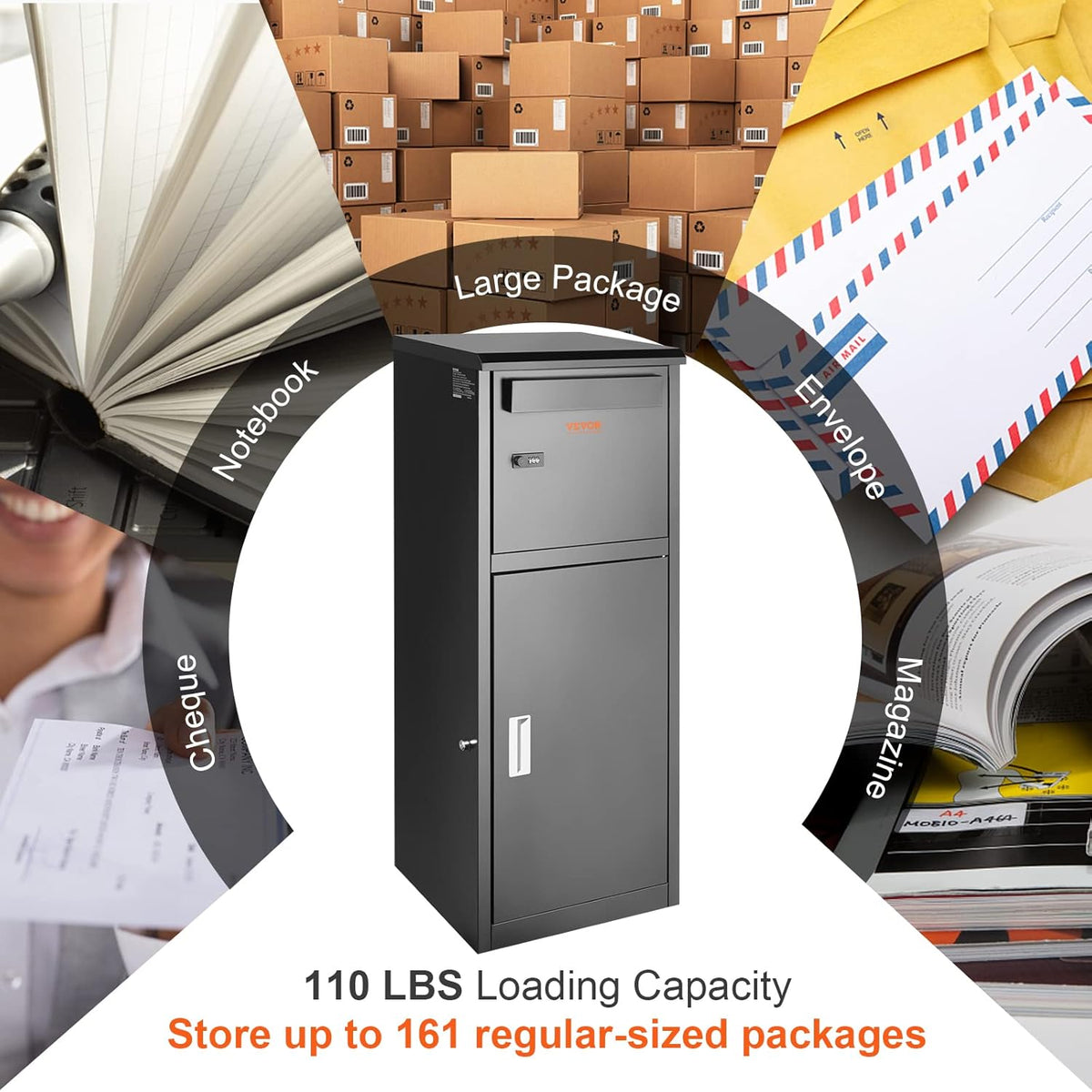 Galvanized Steel Package Delivery Box with Coded Lock W7664