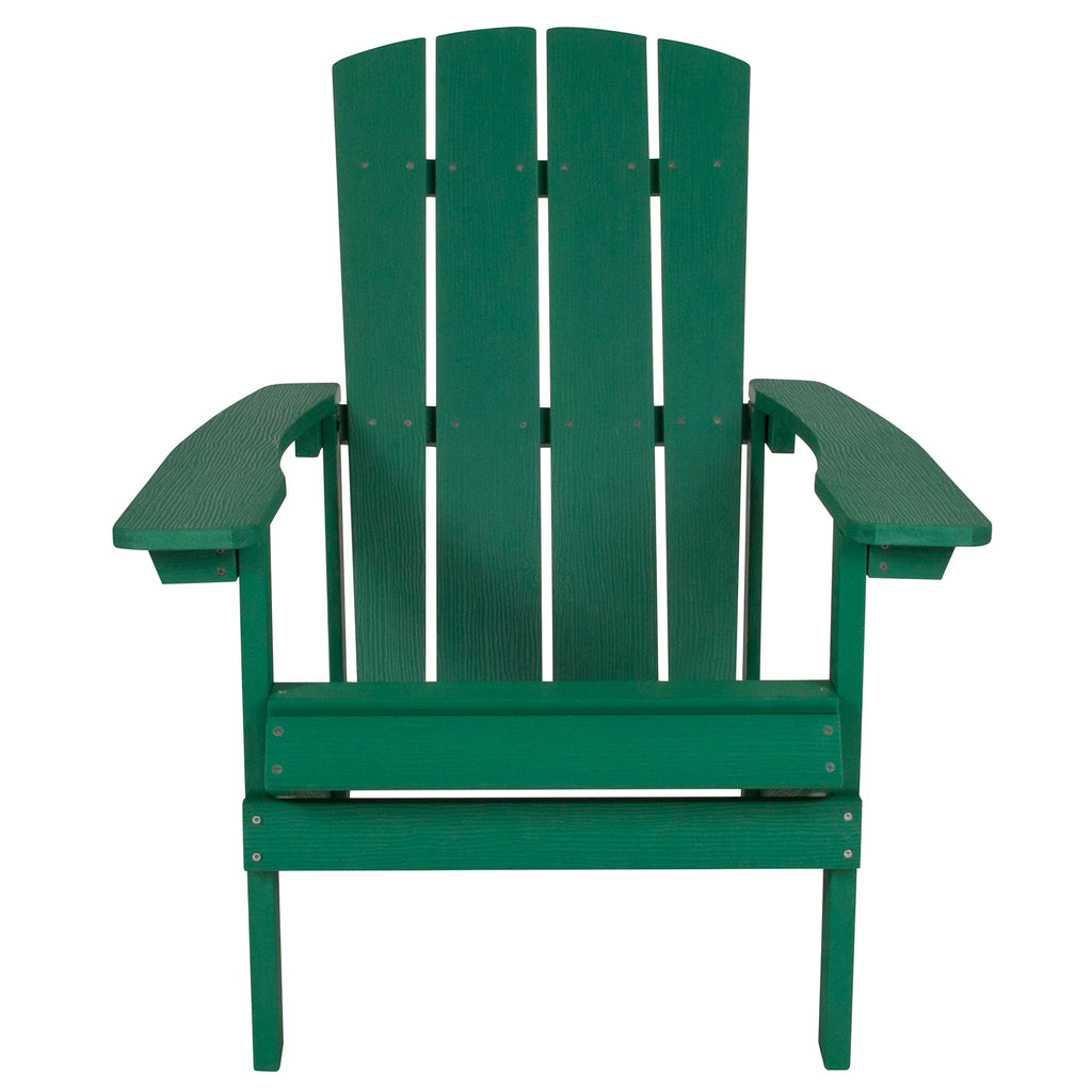 Set of 4 Green All-Weather Poly Resin Adirondack Chairs M159880