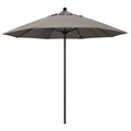 9 ft. Stone Black Aluminum Market Patio Umbrella with Manual Lift and Fiberglass Ribs A50589