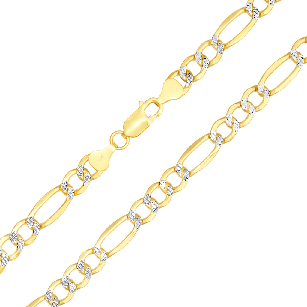 14k Yellow Gold Solid Figaro Chain Necklace 20" - 30" Q959