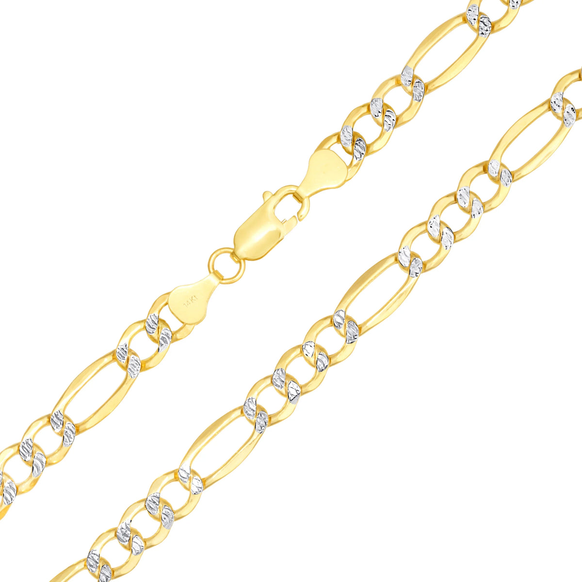 14k Yellow Gold Solid Figaro Chain Necklace 20" - 30" Q959