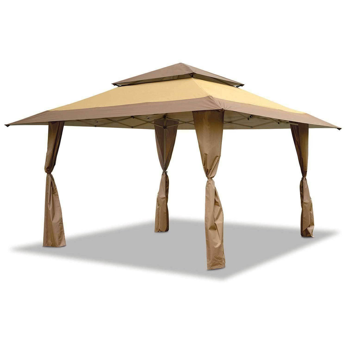 Tan Brown 13 x 13 Foot Instant Gazebo Canopy Tent O8891
