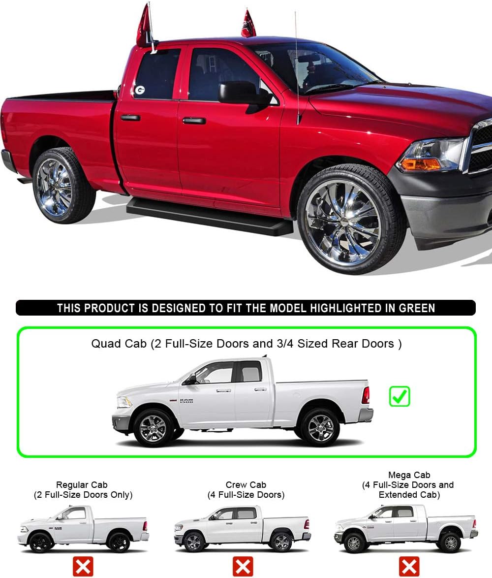6in Black Running Boards L560250