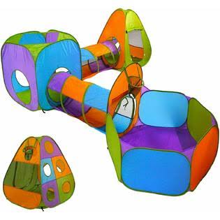 5-Piece Kids Pop Up Play Tent Ball Pit Basketball Hoop Playhouse X642294