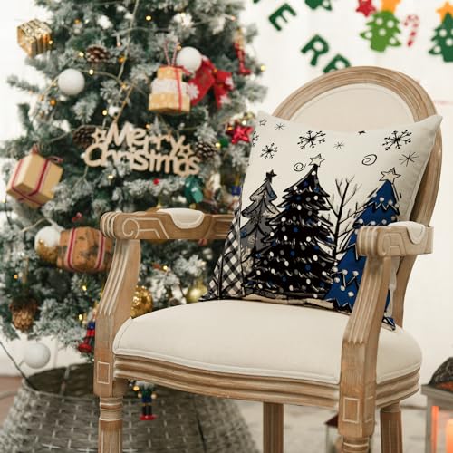 Merry Christmas Throw Pillow Covers 18 x 18 Inch Set of 4 W73310