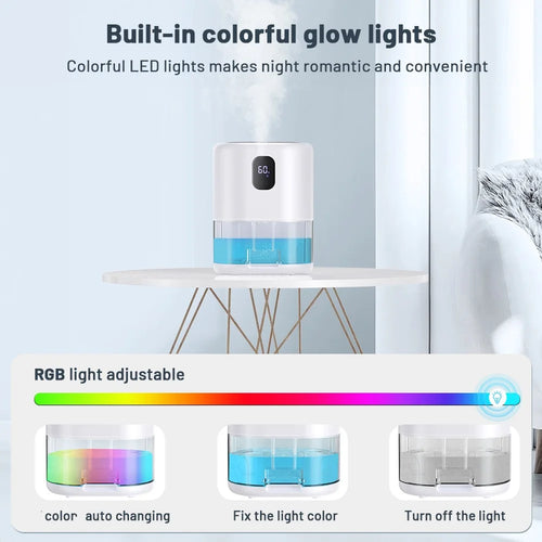 1000ml Portable Dehumidifier, Auto Defrost, Ultra Quiet, White E235