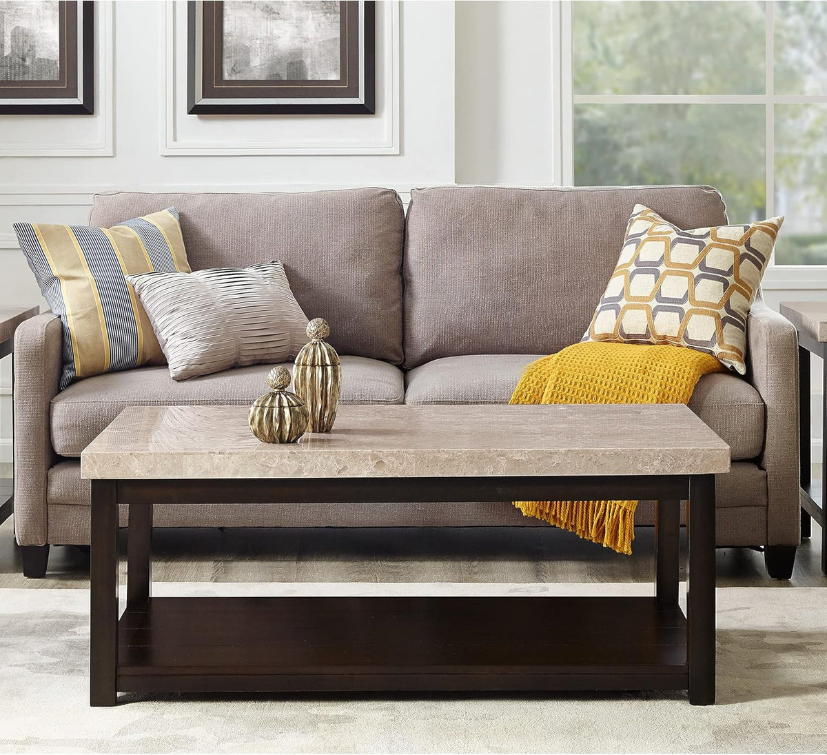 Coffee Table with Marble Top Q293
