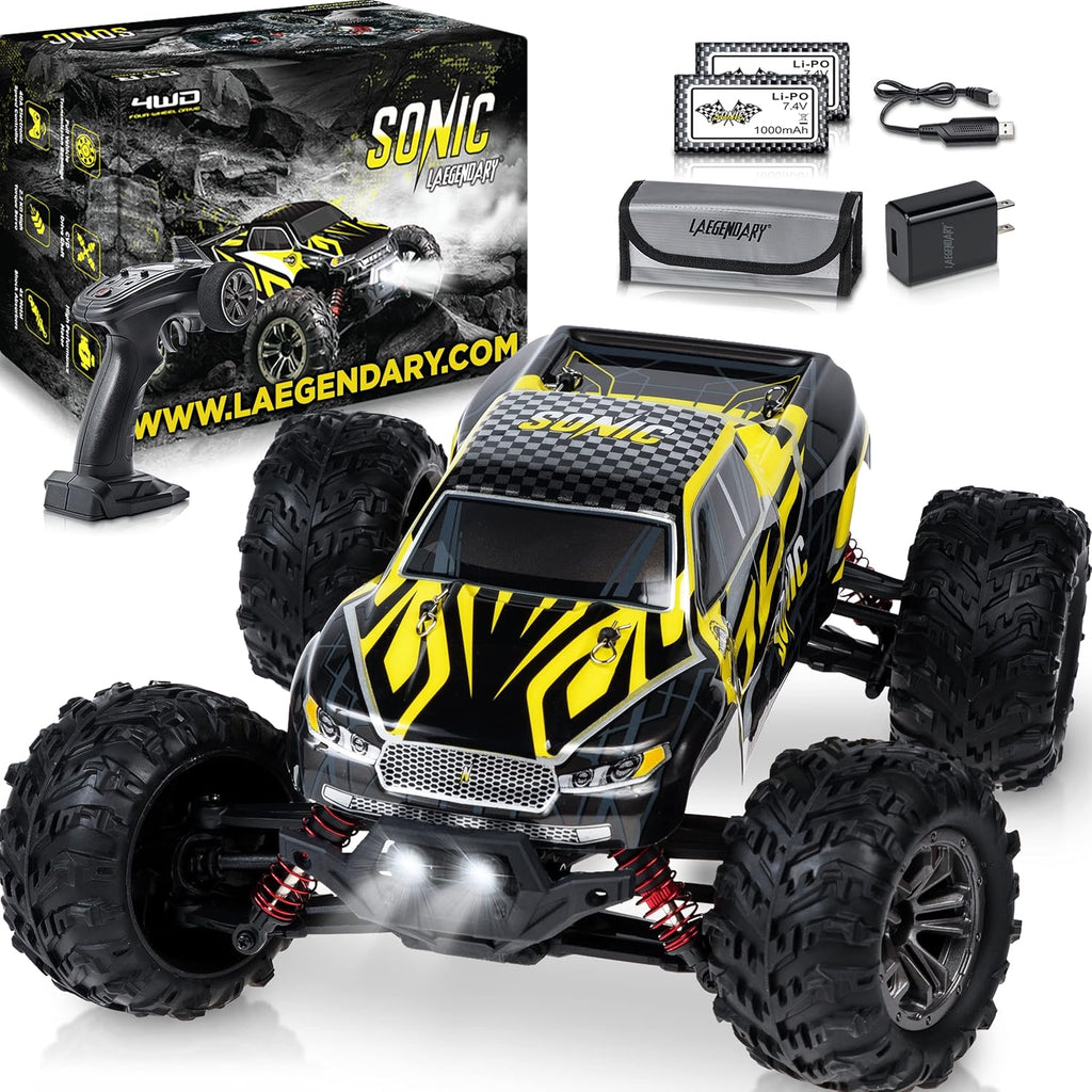 Off Road Remote Control Car 4x4 Truck 1:16 Scale Black Yellow W3161