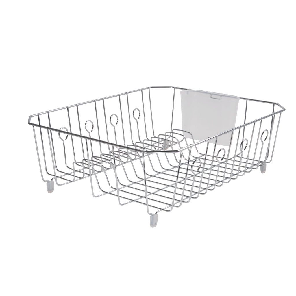 Large Chrome Dish Drying Rack with Utensil Holder E26671