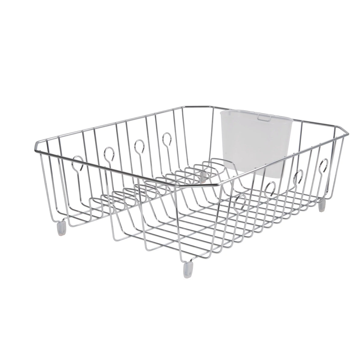 Large Chrome Dish Drying Rack with Utensil Holder E26671