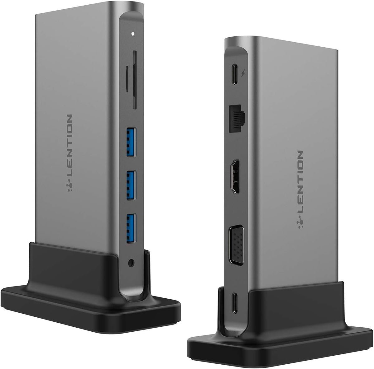 USB C Docking Station with 100W PD, 4K HDMI, Gigabit Ethernet, Card Reader, Silver B315492