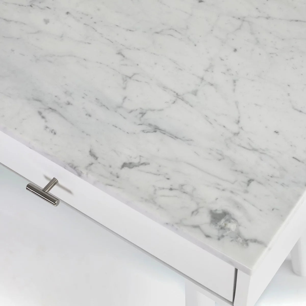 White Rectangular Marble Top Writing Desk U5161