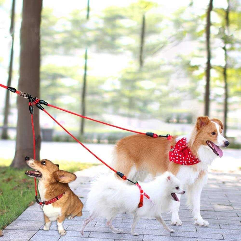 Heavy Duty 3 Way No Tangle Dog Leash with Padded Handle T862990