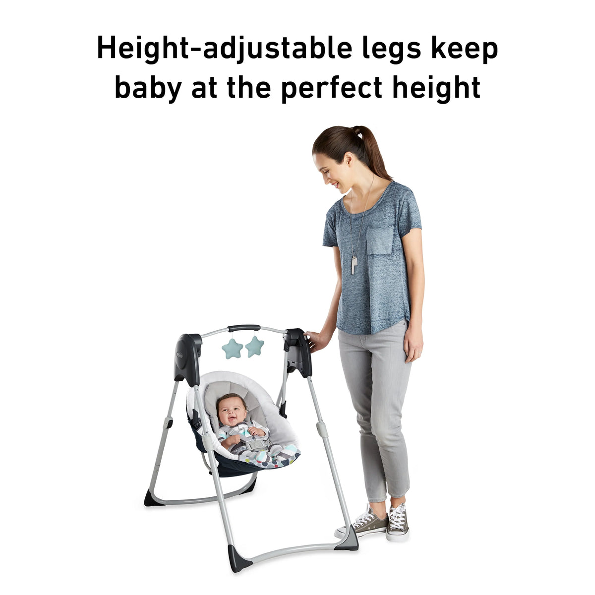 Compact Baby Swing, Gray, Infant K67572