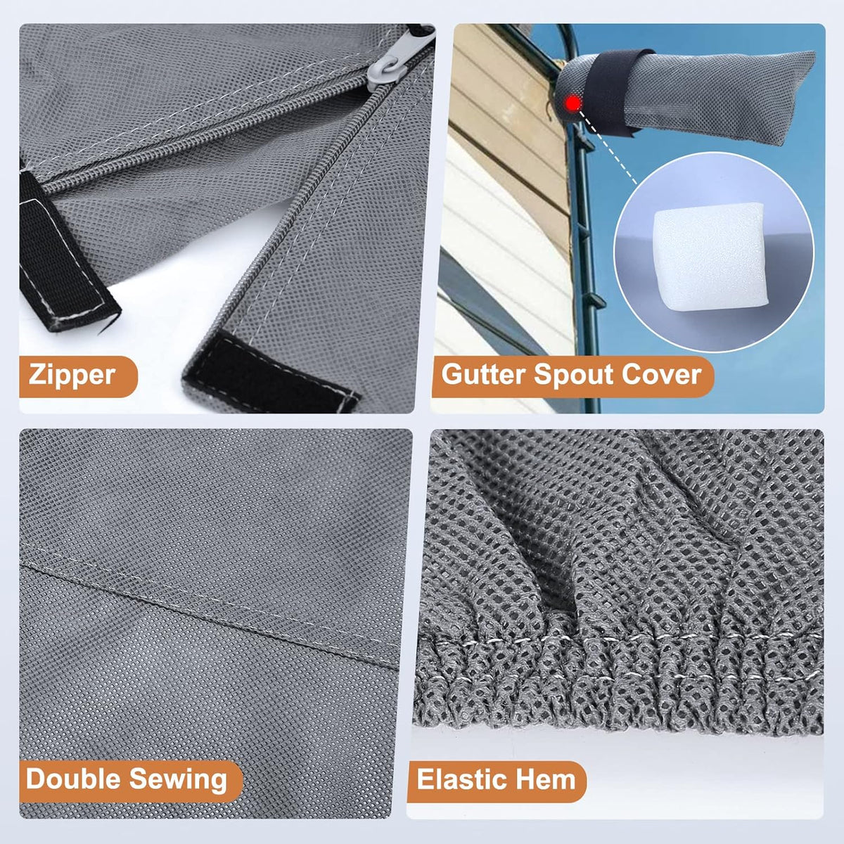 6 Layers Top 5th Wheel RV Cover Anti-UV Camper Cover Breathable Rip-Stop with 2Pcs Extra Straps & Gutter Spout Covers G888