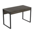 47"L 2-Drawers Black Metal Computer Desk F849