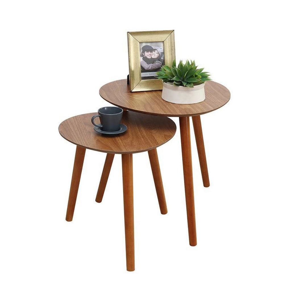 Mid-Century Wood Nesting End Table Set of 2 U281381