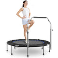 40 in Mini Fitness Trampoline Foldable Rebounder with Adjustable Handle I545579