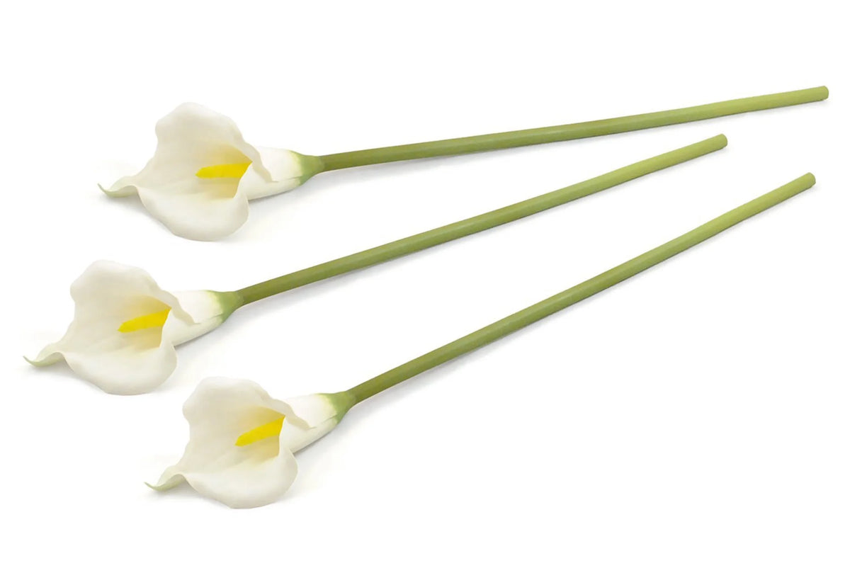 Set of 3 White Artificial Calla Lilies 26" O235