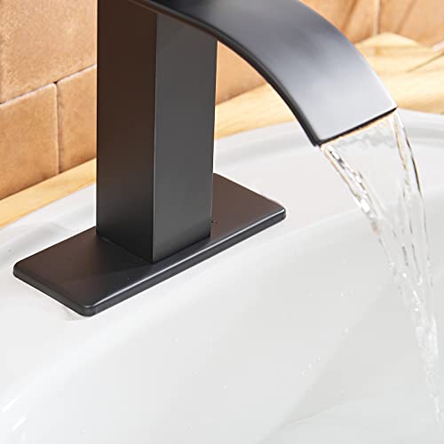 Oil Rubbed Bronze Waterfall Single Hole Bathroom Faucet with Pop Up Drain P800