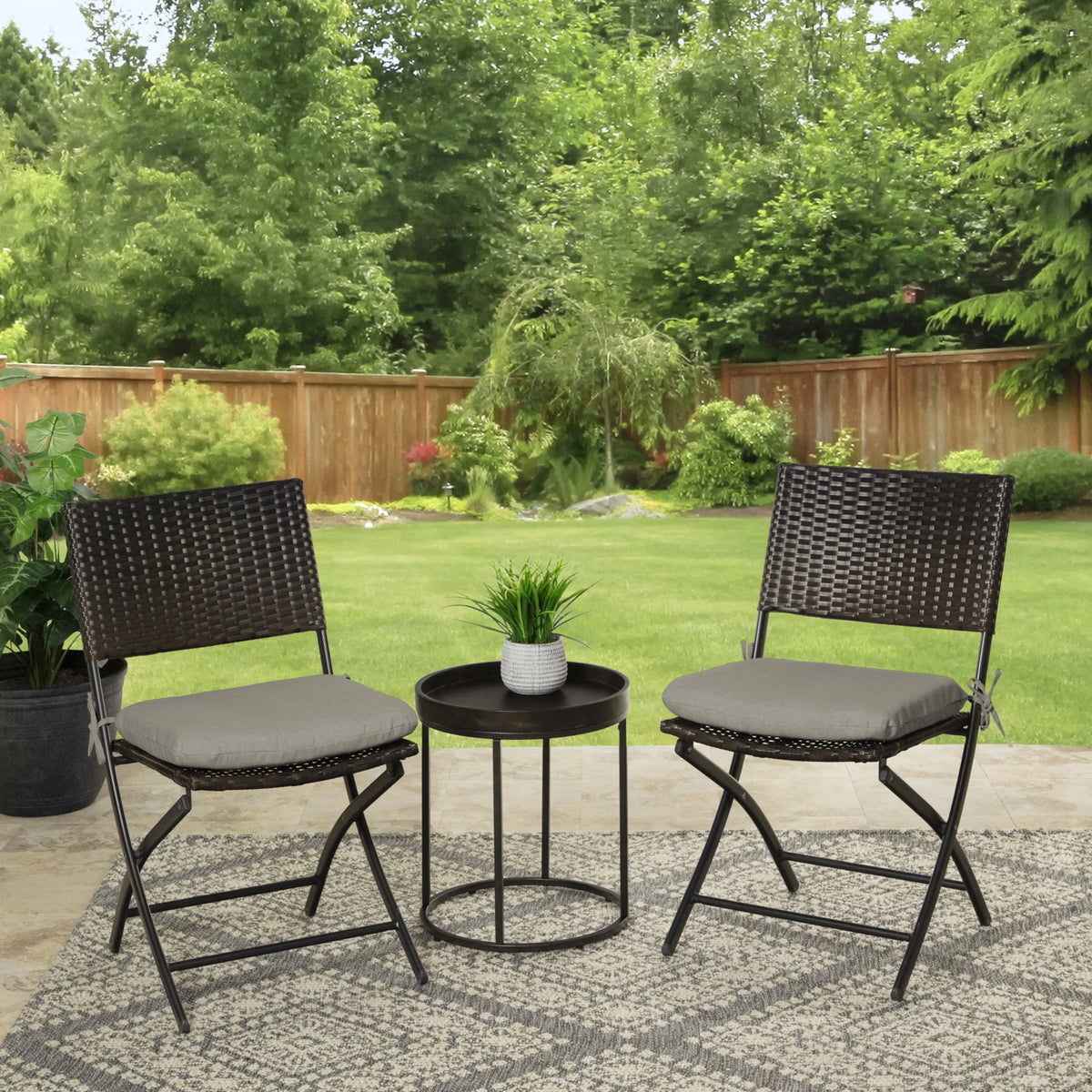 Navy Blue Rectangle Outdoor Seat Pad 2 Pack U377918
