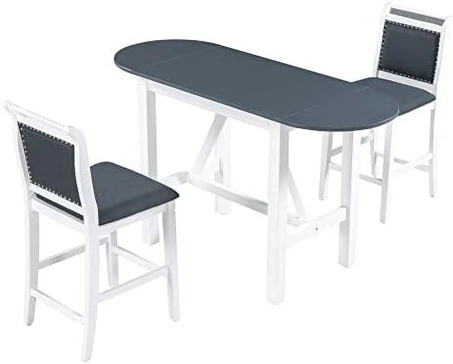 3 Piece Round Counter Height Dining Table Set with 2 Chairs H116