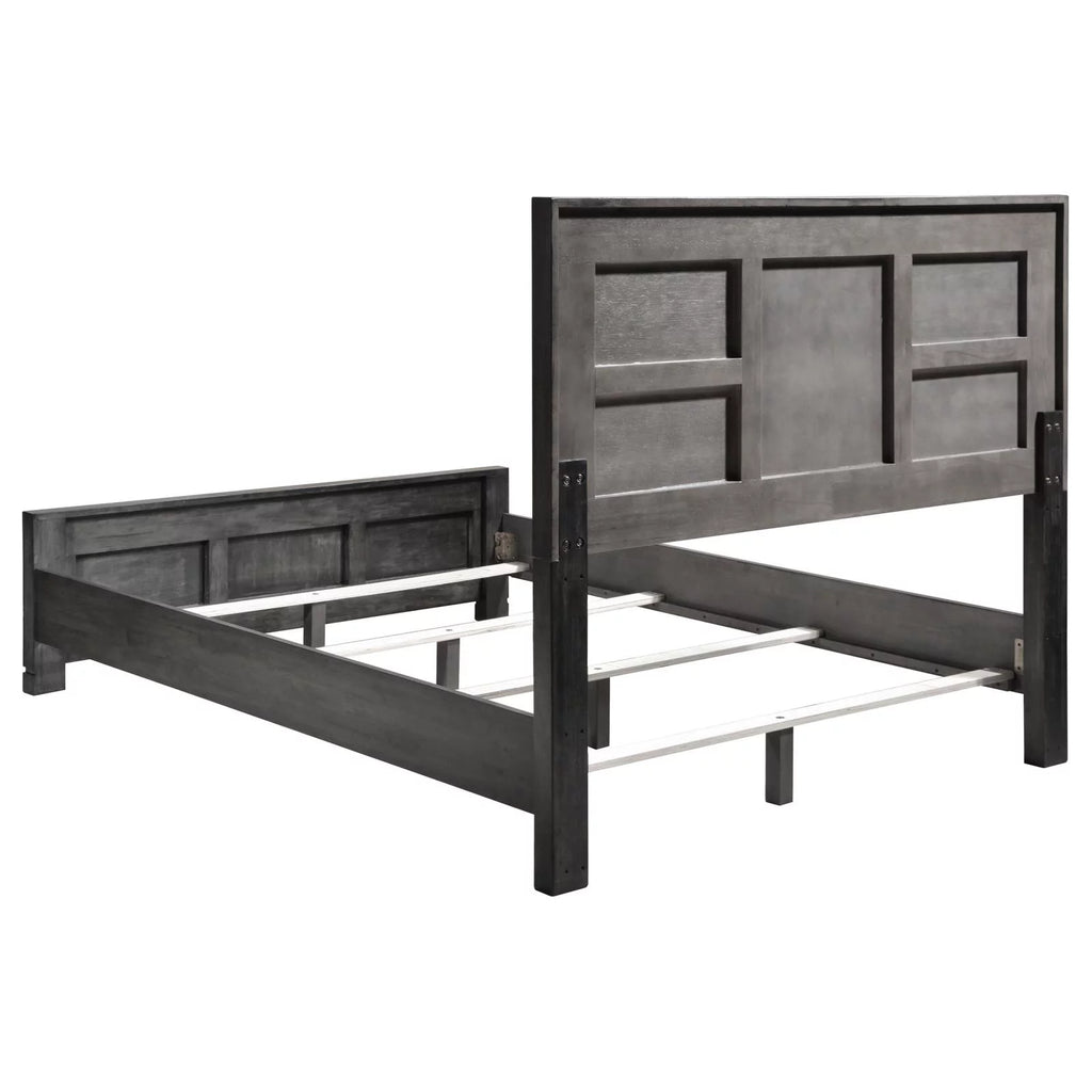 Dark Grey Rectangular Panel Bed J30190