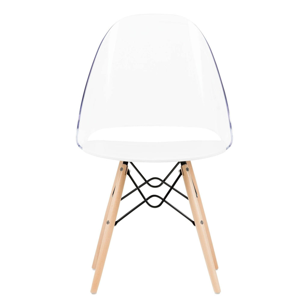 Clear and White Dining Side Chair C67117