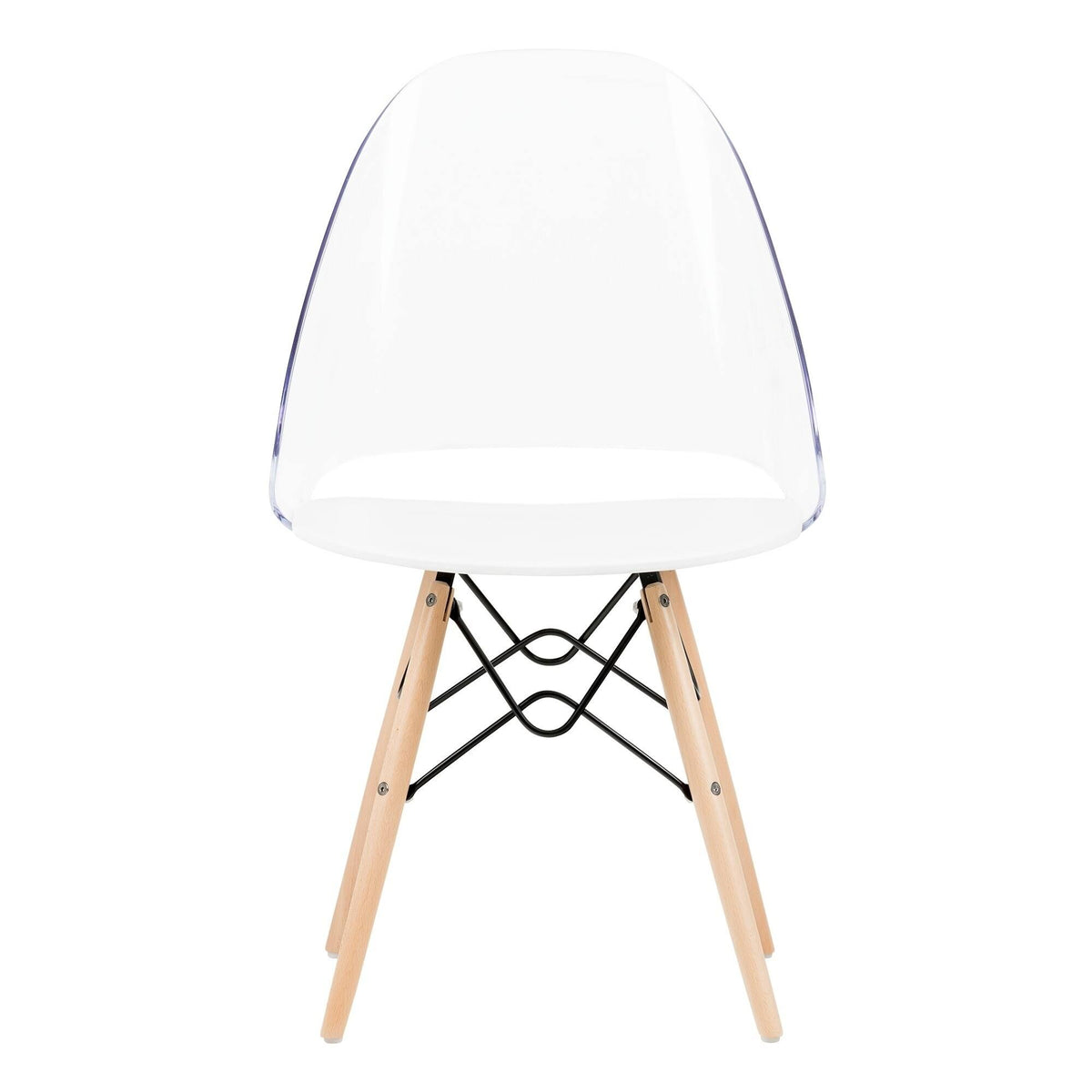 Clear and White Dining Side Chair C67117