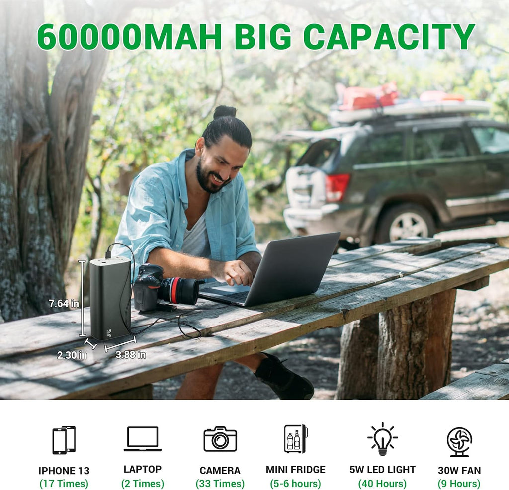 Portable Power Station, 216Wh Backup Battery, USB & DC Output R14132