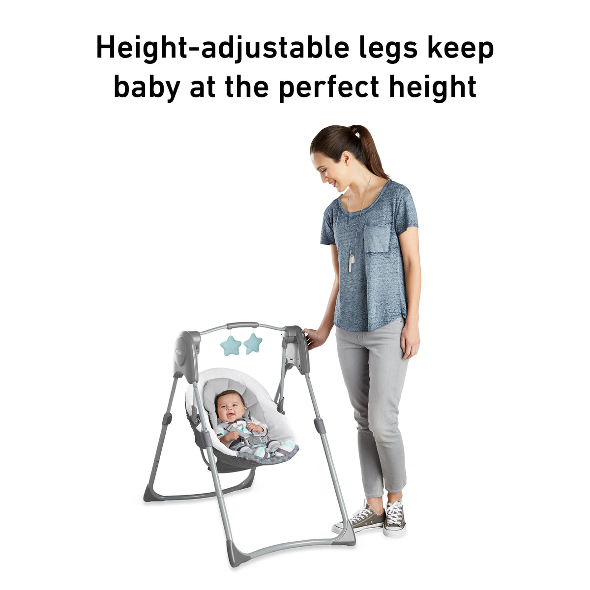 Compact Baby Swing, Gray, Infant K67572