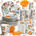 400 Pcs Fall Disposable Dinnerware Set for 50 Guest P8183